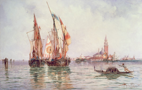 Fishing boats near San Giorgio Maggiore, Venice from Thomas Bush Hardy
