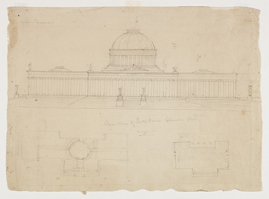 Elevation of the State House, Columbus, Ohio from Thomas Cole