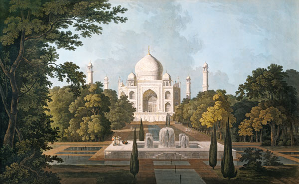 The Taj Mahal, Agra, from the Garden, published 1801 from Thomas Daniell