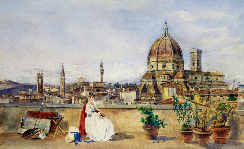 Auf einer Terrasse  mit Blick über Florenz. from Thomas Hartley Cromek