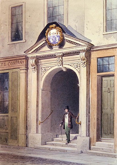 The Entrance to Butchers'' Hall, 1855, from Thomas Hosmer Shepherd