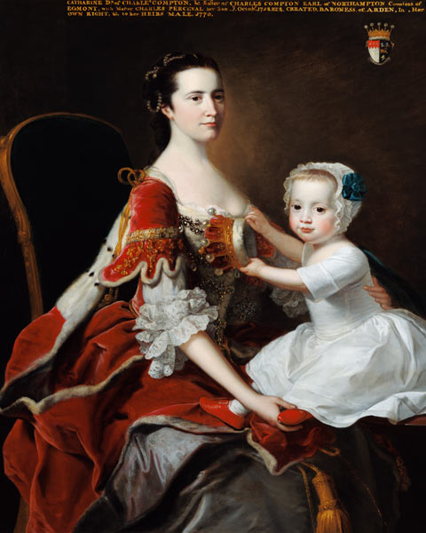 Portrait of Catherine Compton (d.1784) Countess of Egmont and her Eldest Son Charles Perceval (b.175 from Thomas Hudson