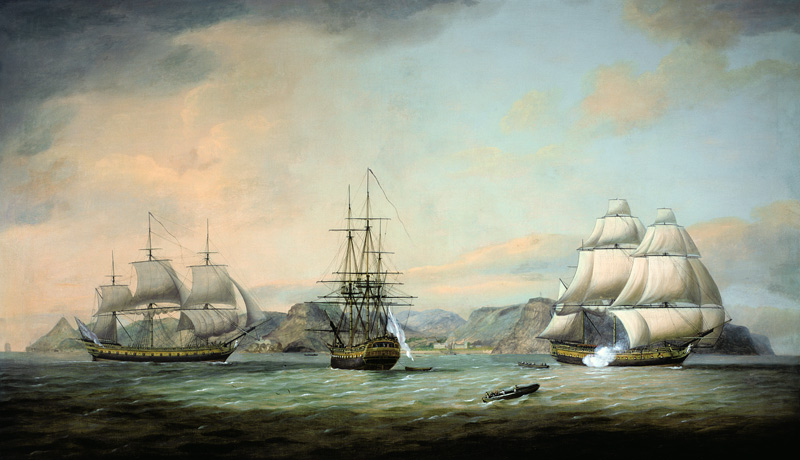 East Indiaman Ceres off St Helena from Thomas Luny