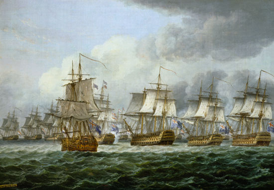 The battle of cape piece of Vincent (1797) or at the dogger bank (1781) from Thomas Luny