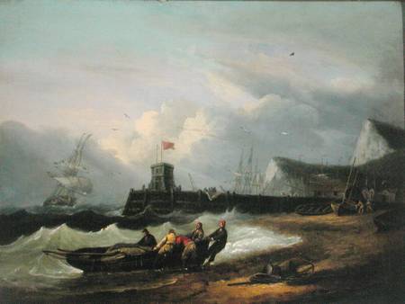 Hauling a Boat Ashore off Dover Harbour from Thomas Luny