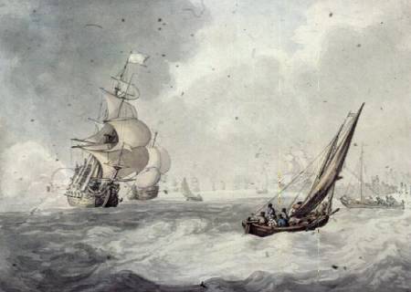 Firing a Salute off Portsmouth from Thomas Rowlandson