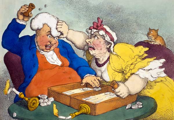 A Hitt at Backgammon from Thomas Rowlandson