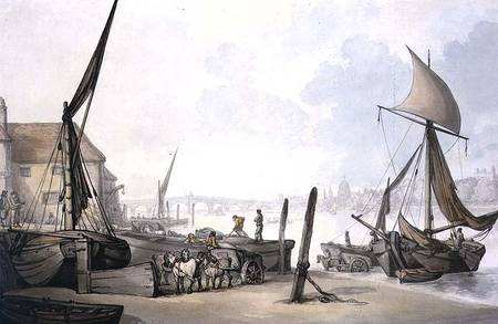 Low Tide on the Thames from Thomas Rowlandson
