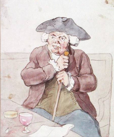 A Man Seated in a Tavern (pen, brown from Thomas Rowlandson