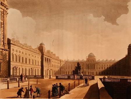 Somerset House, the Strand from Ackermann's 'Microcosm of London' Vol III from Thomas Rowlandson