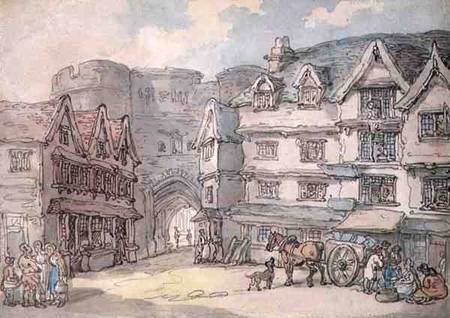 The South Gate, Exeter (pen, w/c & pencil on from Thomas Rowlandson