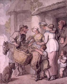 The Apple Vendor: Baking and Boiling Apples (w/c, pen &