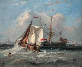 A Dutch Smalschip in a Strong Breeze