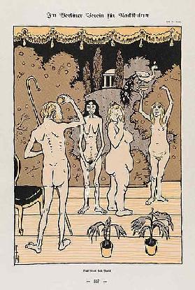In the Berlin Association for Nude Culture, The Judgment of Paris. From: Simplicissimus, No. 31