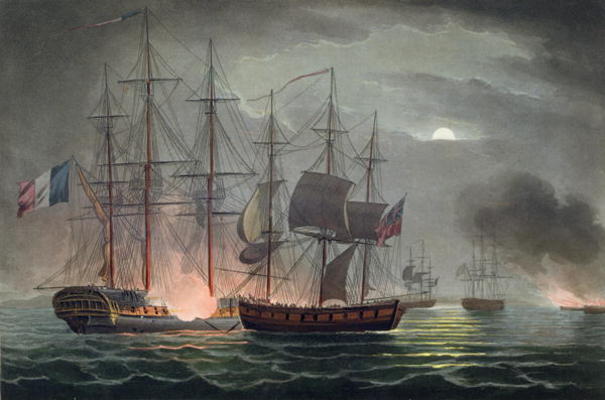 Capture of La Desiree, July 7th 1800, from 'The Naval Achievements of Great Britain' by James Jenkin from Thomas Whitcombe