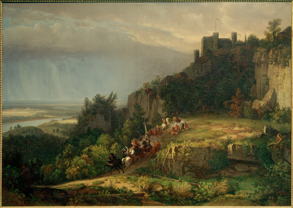 Kampf vor der Burg (Burg Drachenfels) from Thomas Worthington Whittredge