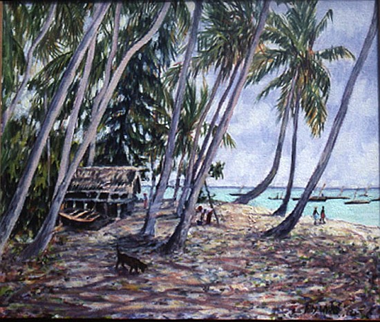 Rustling Palms, Zanzibar, 2002 (oil on canvas)  from Tilly  Willis
