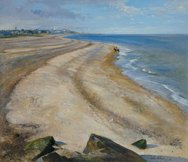 Beach Curve Towards Southwold (oil on canvas)  from Timothy  Easton