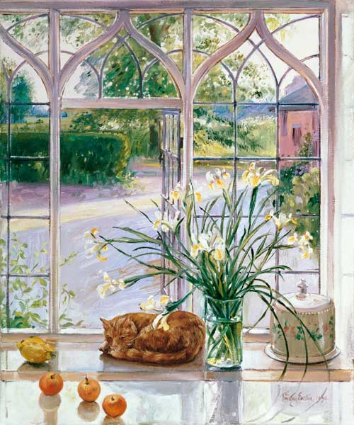 Irises and Sleeping Cat, 1990  from Timothy  Easton
