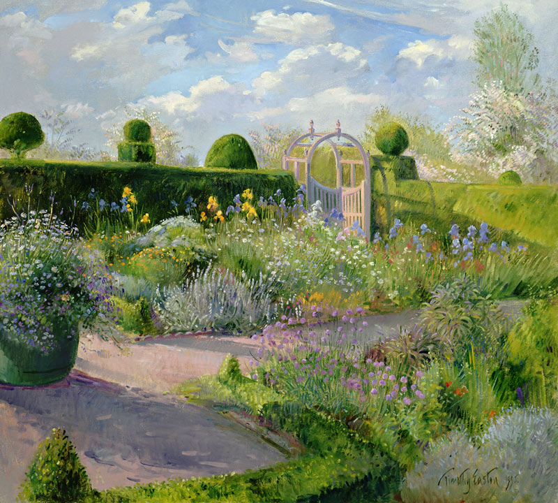 Irises in the Herb Garden, 1995 (oil on canvas)  from Timothy  Easton