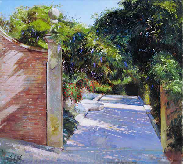 Gateway into the Sundial Garden at Heligan (oil on canvas)  from Timothy  Easton
