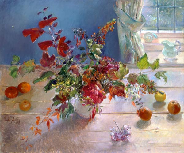 Honeysuckle and Berries, 1993 (oil on canvas)  from Timothy  Easton