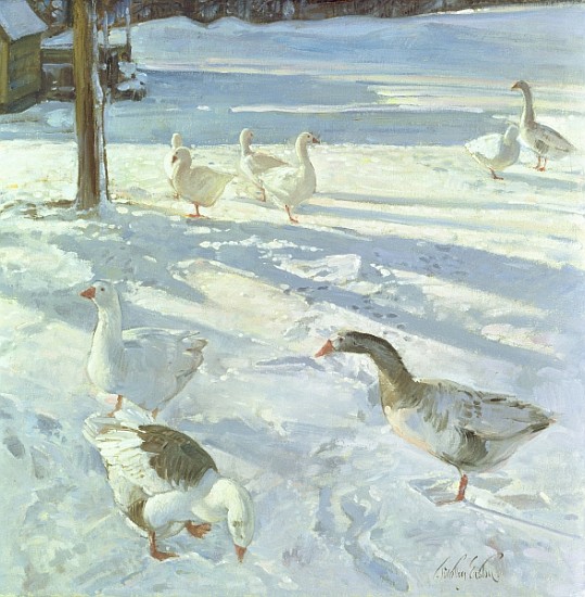 Snowfeeders, 1999 (oil on canvas)  from Timothy  Easton