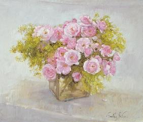 Alchemilla and Roses, 1999 (oil on canvas) 