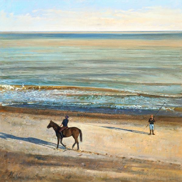 Beach Dialogue, Dunwich (oil on canvas) 