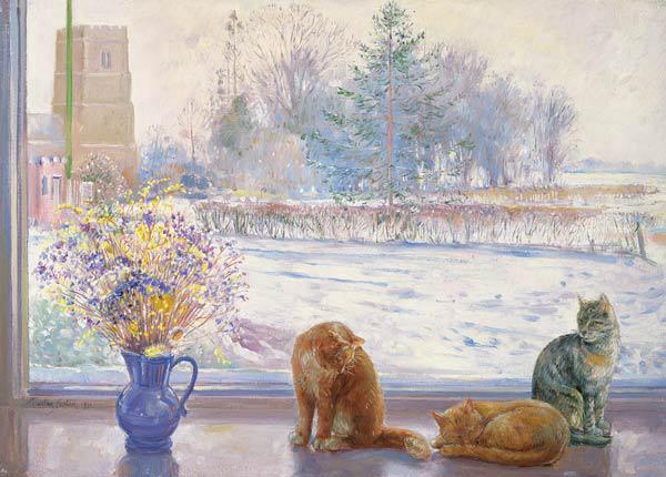 Winter Prospect with Cats 