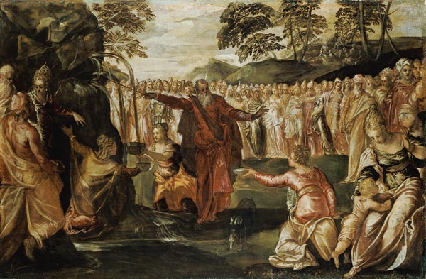 Moses beats water from the rock from Jacopo Robusti Tintoretto