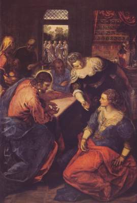 Christ with Maria and Martha from Jacopo Robusti Tintoretto