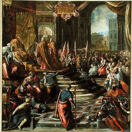 The Envoy of Pope Alexander III and Doge Sebastiano Ziani attempt to make peace with Emperor Frederi from Jacopo Robusti Tintoretto