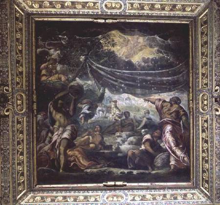The Fall of Manna (ceiling painting) from Jacopo Robusti Tintoretto
