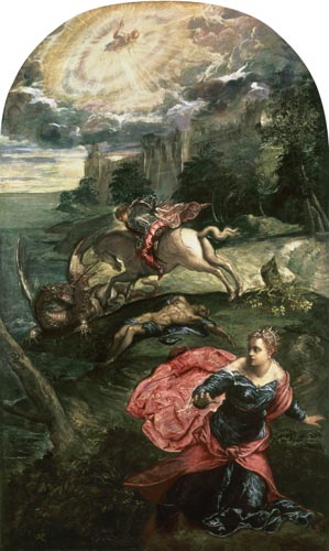 Piece of Georg and the dragon from Jacopo Robusti Tintoretto