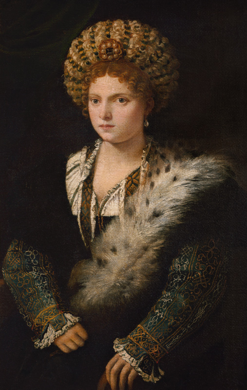 Isabella this ' Estonian, marks countess of Mantua from Tizian (aka Tiziano Vercellio)