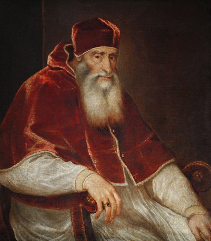 Pope Paul III. Farnese (1468-1549) from Tizian (aka Tiziano Vercellio)