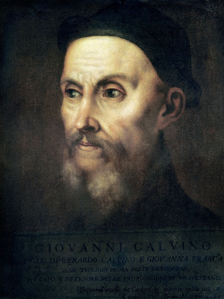 Portrait of John Calvin (1509-64) from Tizian (aka Tiziano Vercellio)