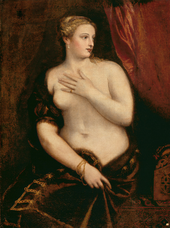 Venus contemplating her reflection in a mirror from Tizian (aka Tiziano Vercellio)