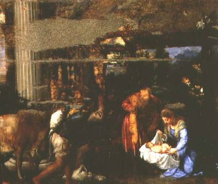 The Adoration of the Shepherds from Tizian (aka Tiziano Vercellio)