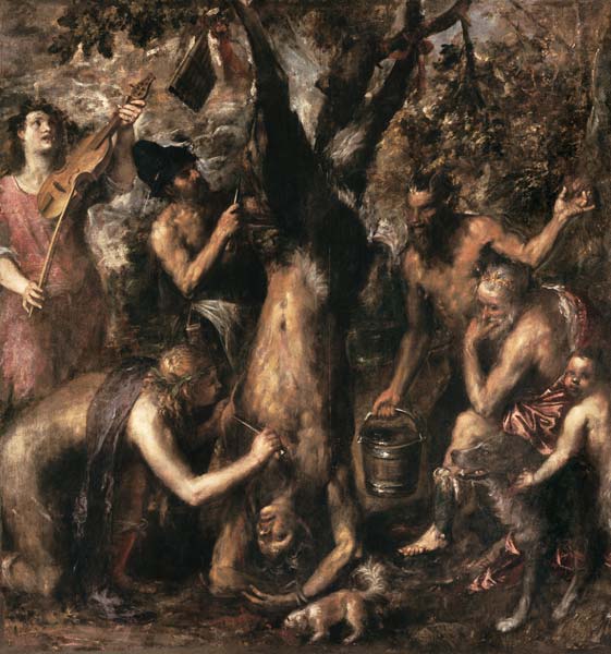 Apollo punishes Marsyas. from Tizian (aka Tiziano Vercellio)