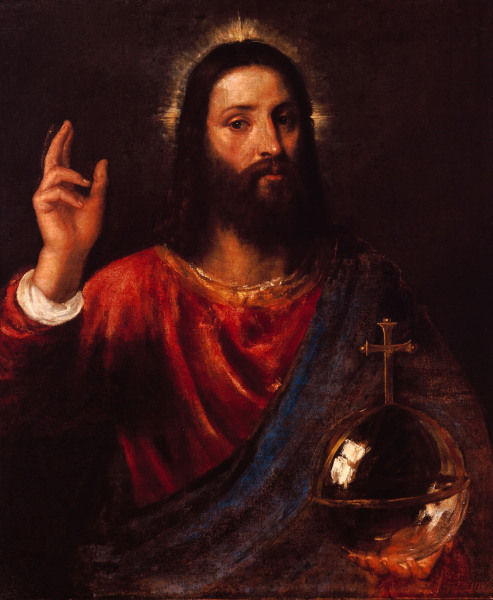 Christ blessing / Titian / c.1565 from Tizian (aka Tiziano Vercellio)