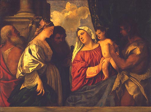 Maria mit dem Kind und vier Heiligen from Tizian (aka Tiziano Vercellio)
