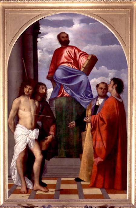 St. Mark with SS. Sebastian, Roch, Cosmas and Damian from Tizian (aka Tiziano Vercellio)