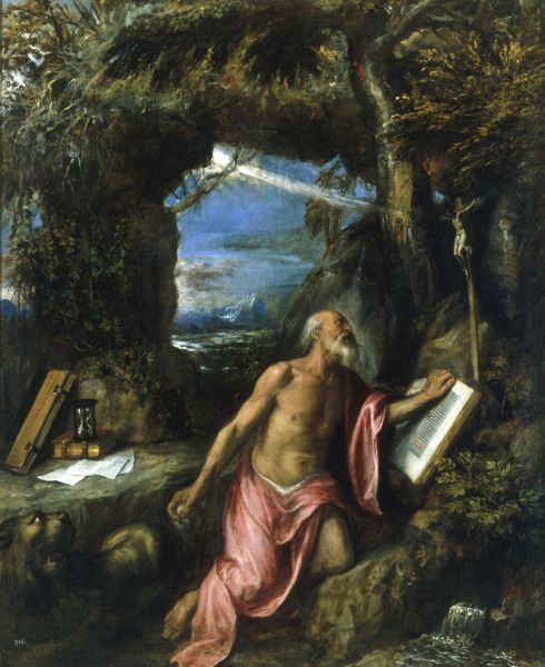 Tizian / St. Jerome (Escorial) from Tizian (aka Tiziano Vercellio)
