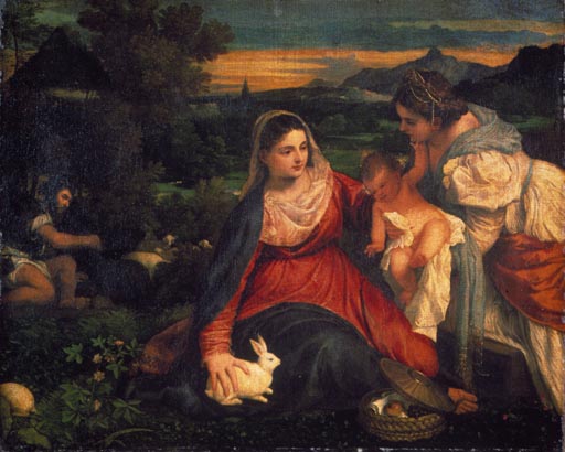 Tizian, Maria mit Kaninchen from Tizian (aka Tiziano Vercellio)