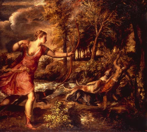 The Death of Actaeon from Tizian (aka Tiziano Vercellio)