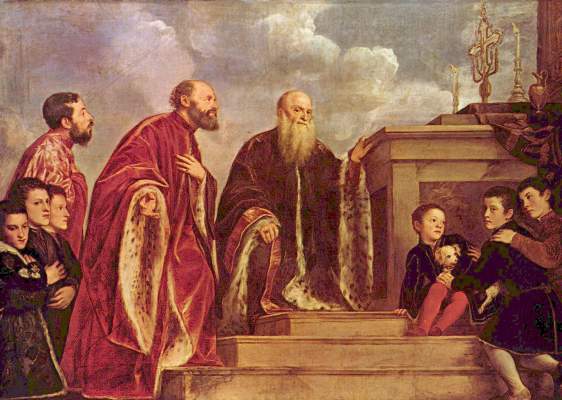 Votive picture of the family Vendramin from Tizian (aka Tiziano Vercellio)