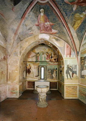 Interior of the Baptistery with fresco depicting scenes from the Life of Saint John, by Tommaso Maso from Tommaso Masolino da Panicale