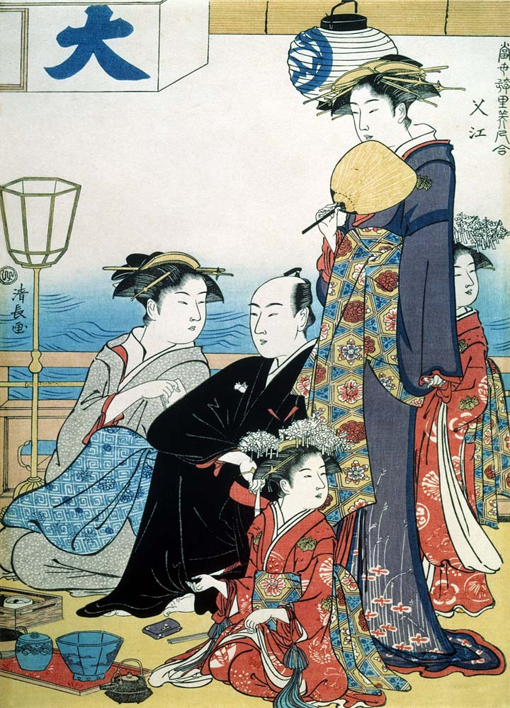 Women of the Gay Quarters (Diptych, right part) from Torii Kiyonaga
